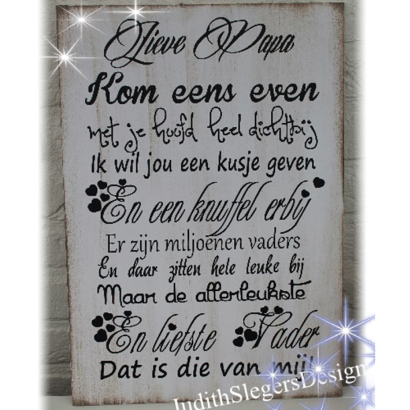 Tekstbord Papa lieve...